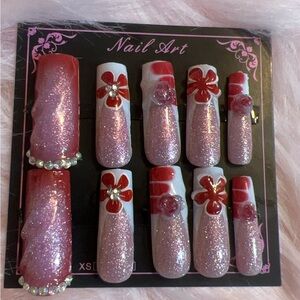 Cherry Blossom Bling Press On Nails